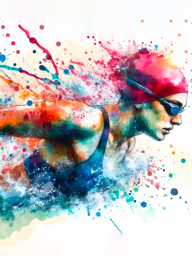 Watercolor Swimmer