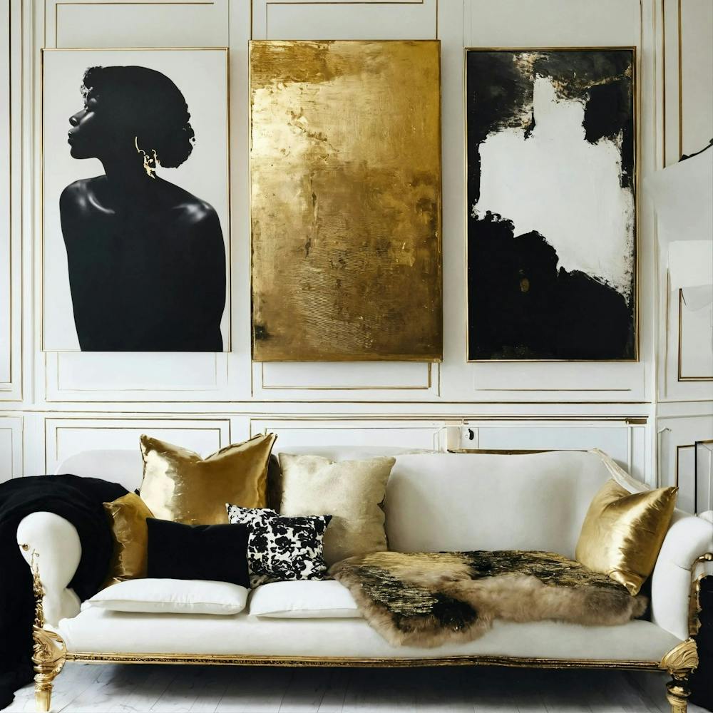 Gold And Black Living Room