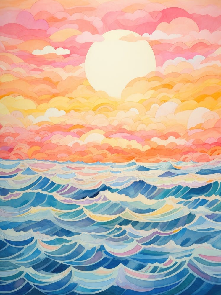 Sunset Over The Ocean 1