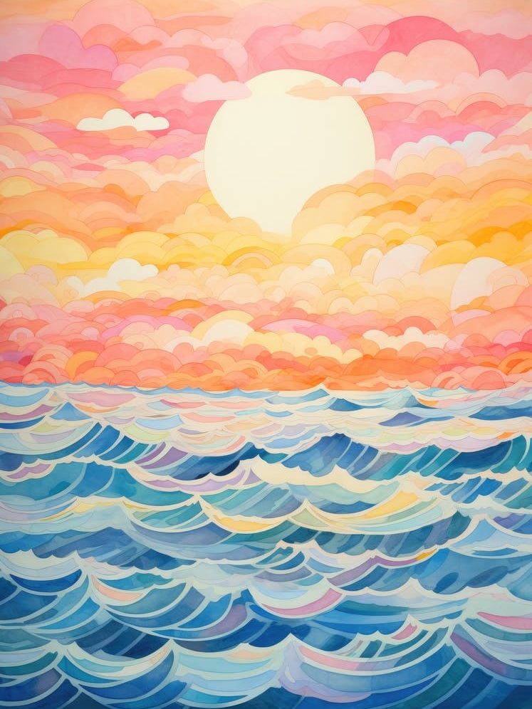 Sunset Over The Ocean 1