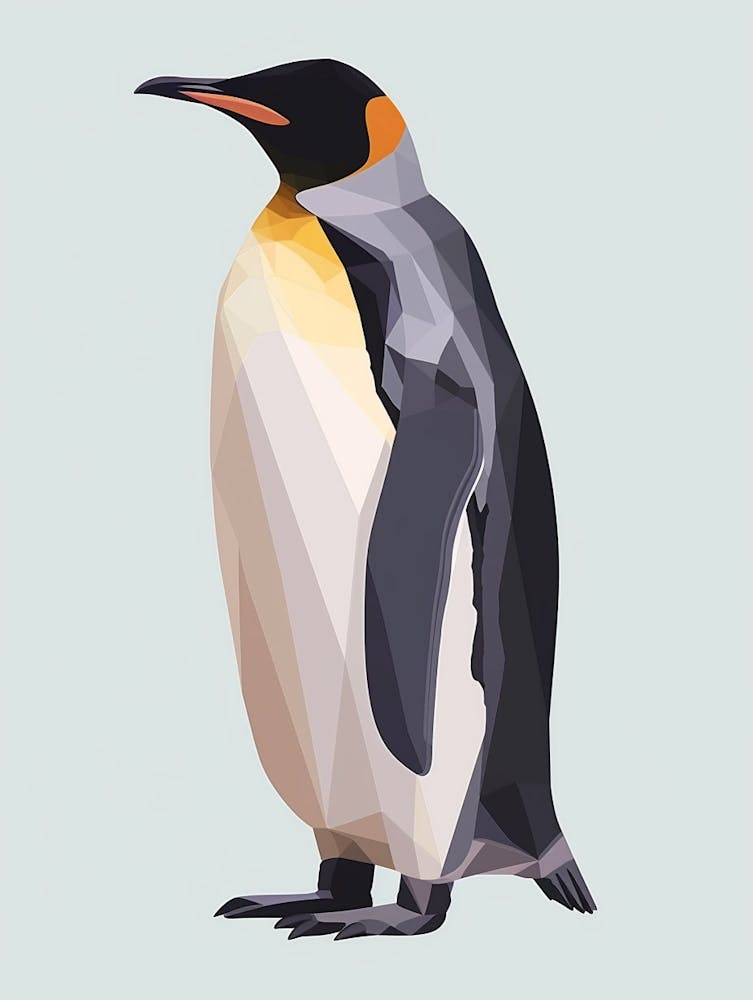 Emperor Penguin Bleaker Island Minimalist Illustration Illustration 1