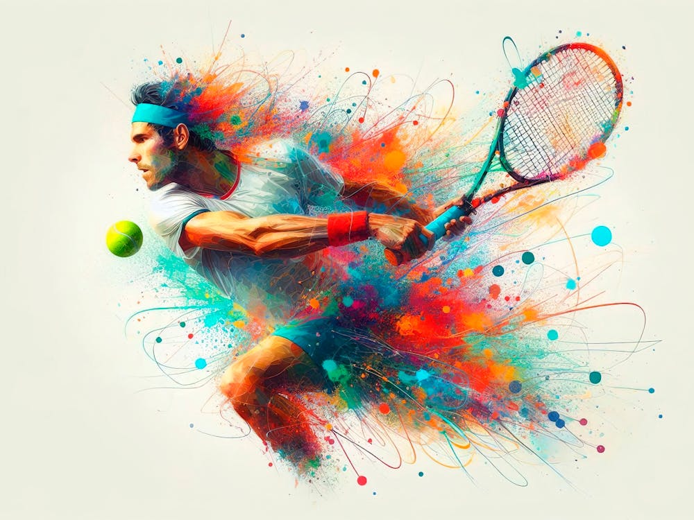 Tennisspieler In Aktion 3