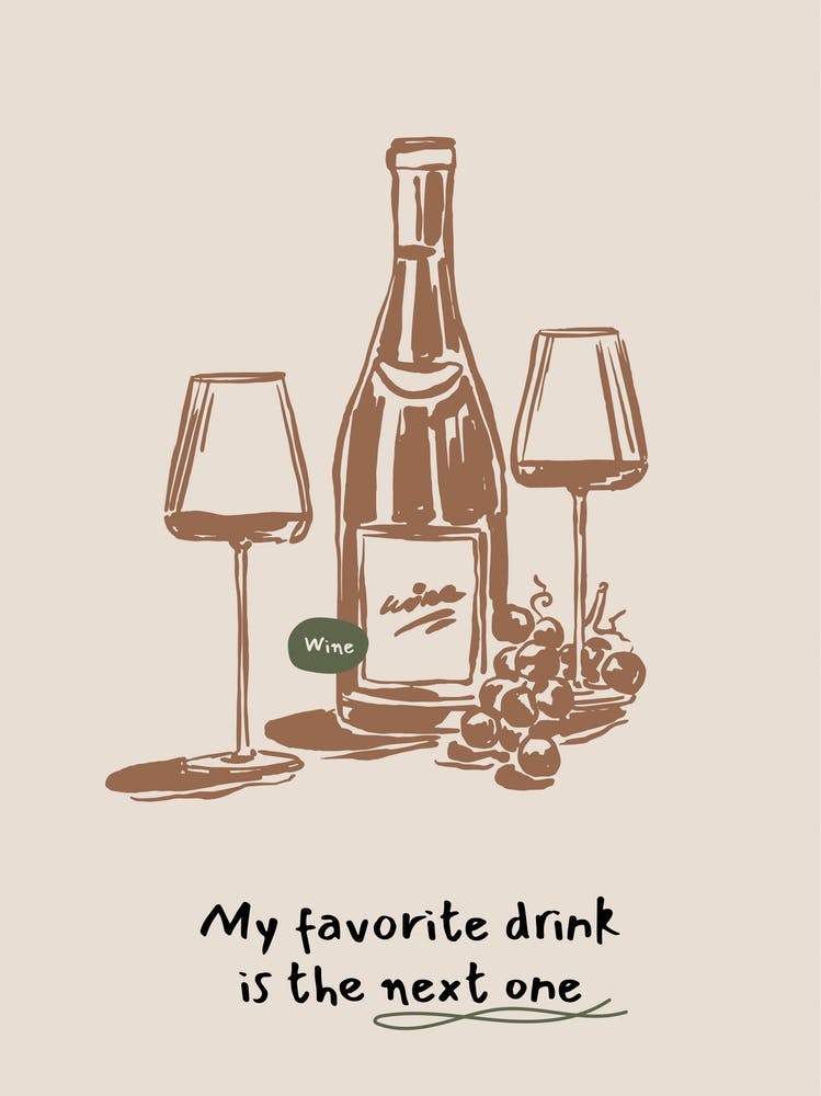 Wine Poster – Home Bar Decor, Kitchen Wall Art