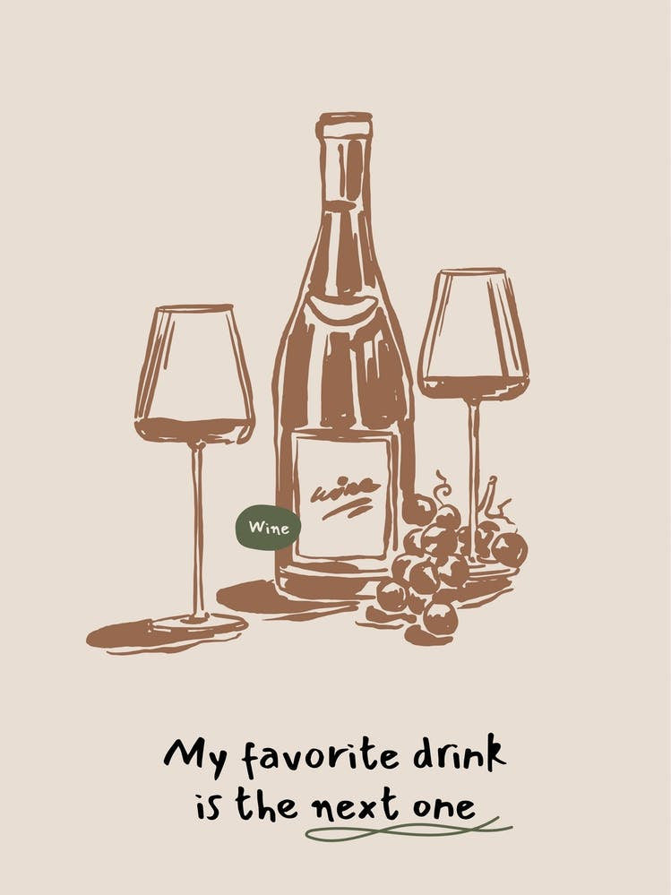 Wine Poster – Home Bar Decor, Kitchen Wall Art