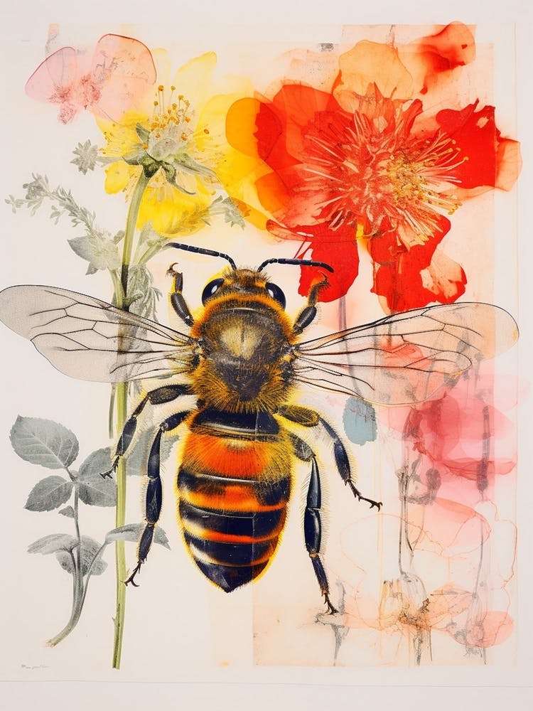 Floral Bees Screen Print Inspired 4