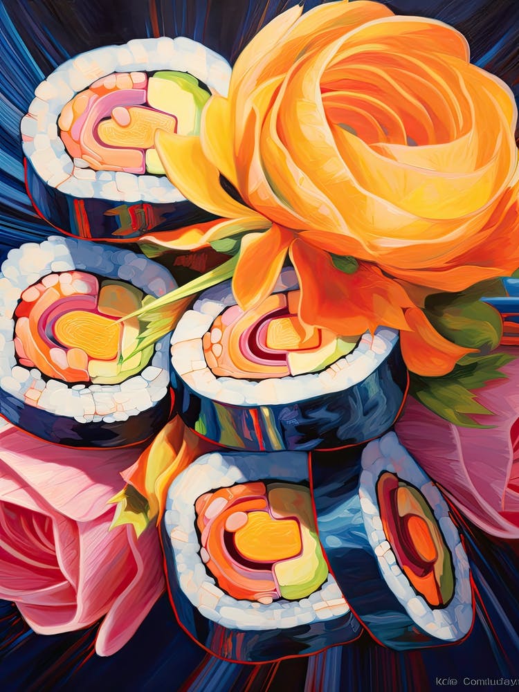 Sushi Oil Painting 2