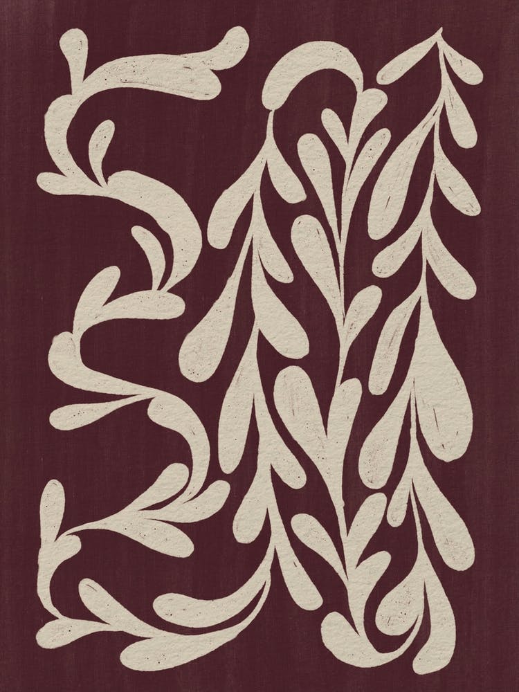 Vines and Leaves Red