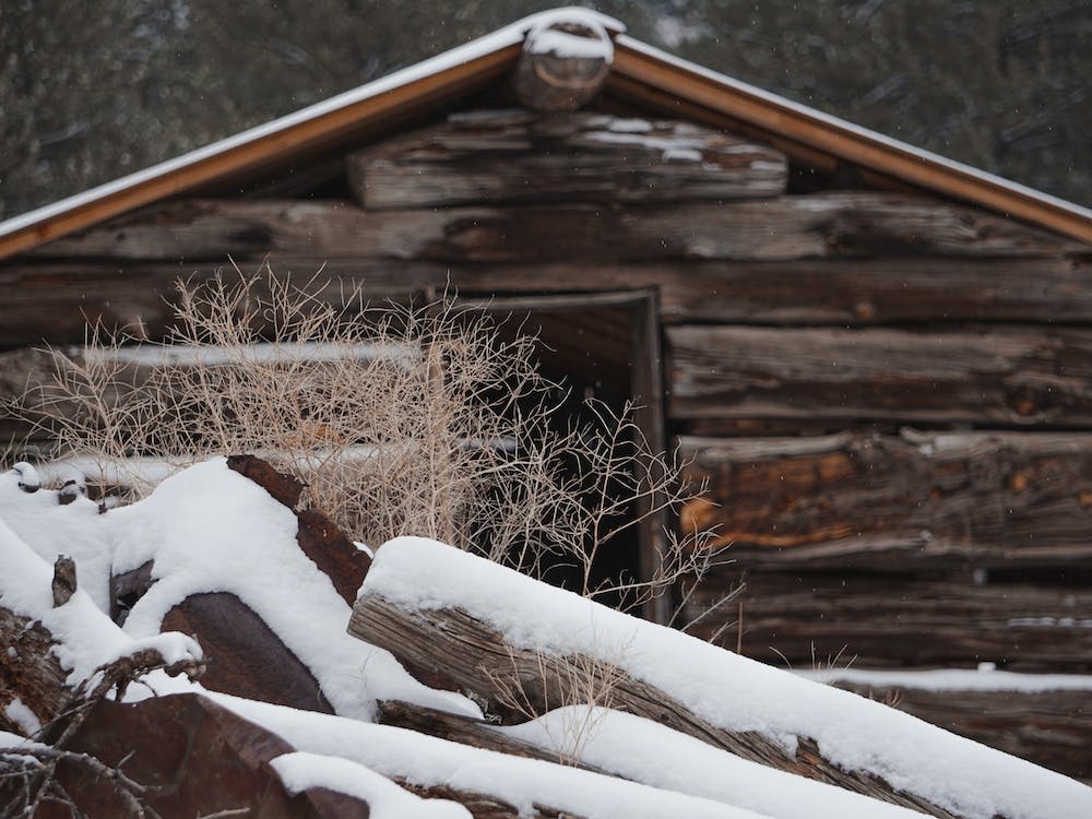 Snowy Winter Log Cabin
