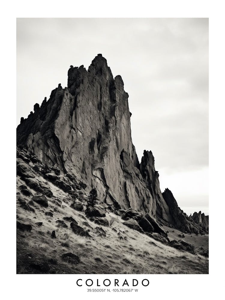 Poster Of Colorado, Black And White Analogue Photograph 3