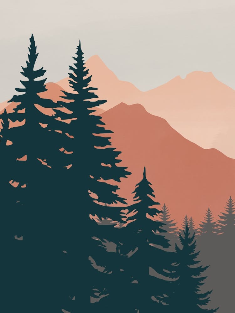 Pine Trees In The Mountains