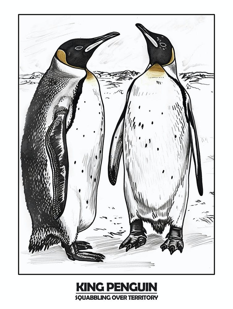 Penguin Squabbling Over Territory Poster 5