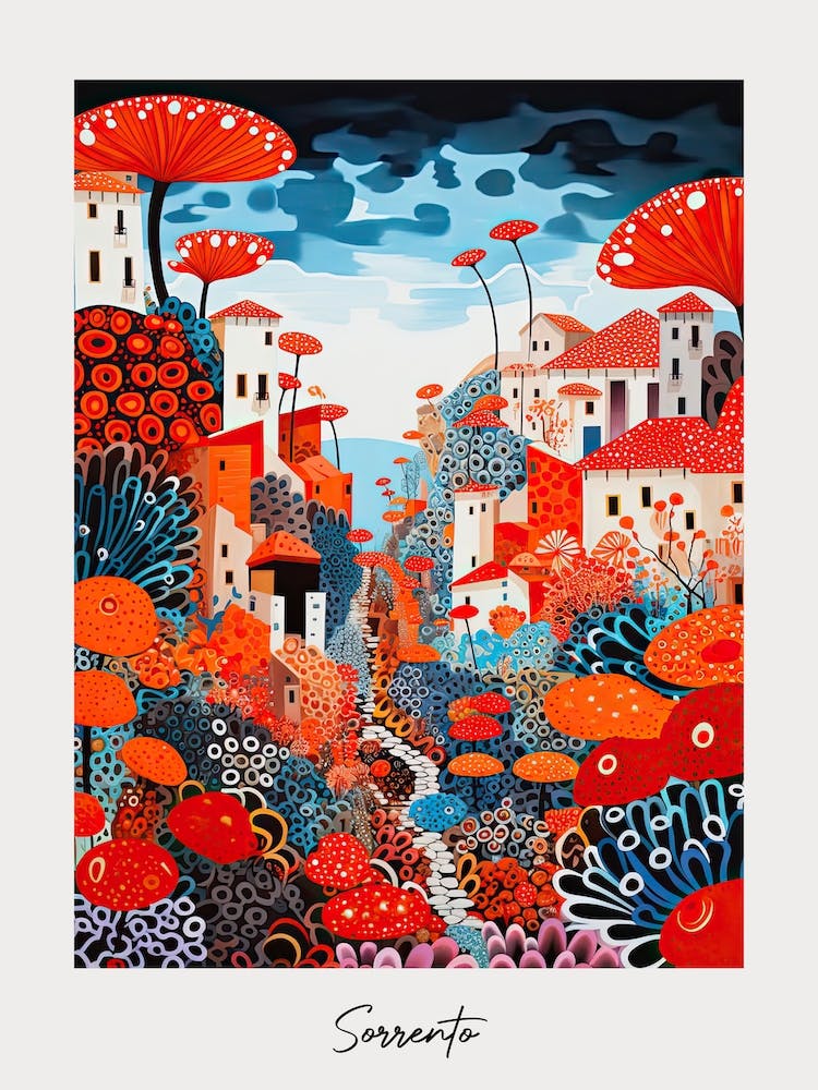 Poster Of Sorrento, Italy, Illustration In The Style Of Pop Art 3
