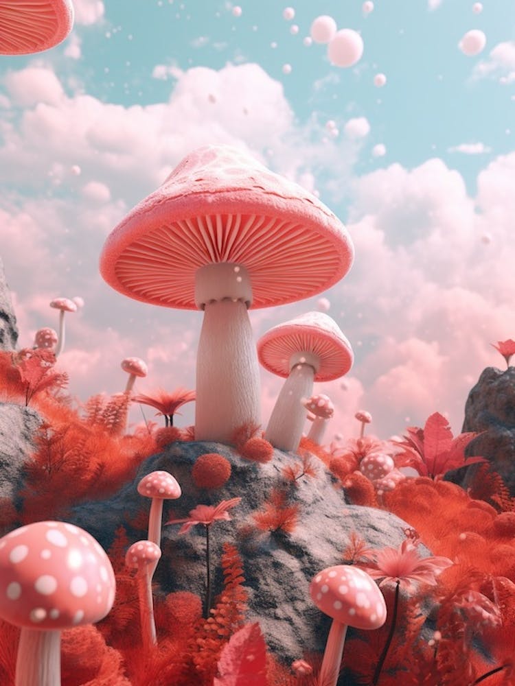 Pink Surreal Mushroom 2