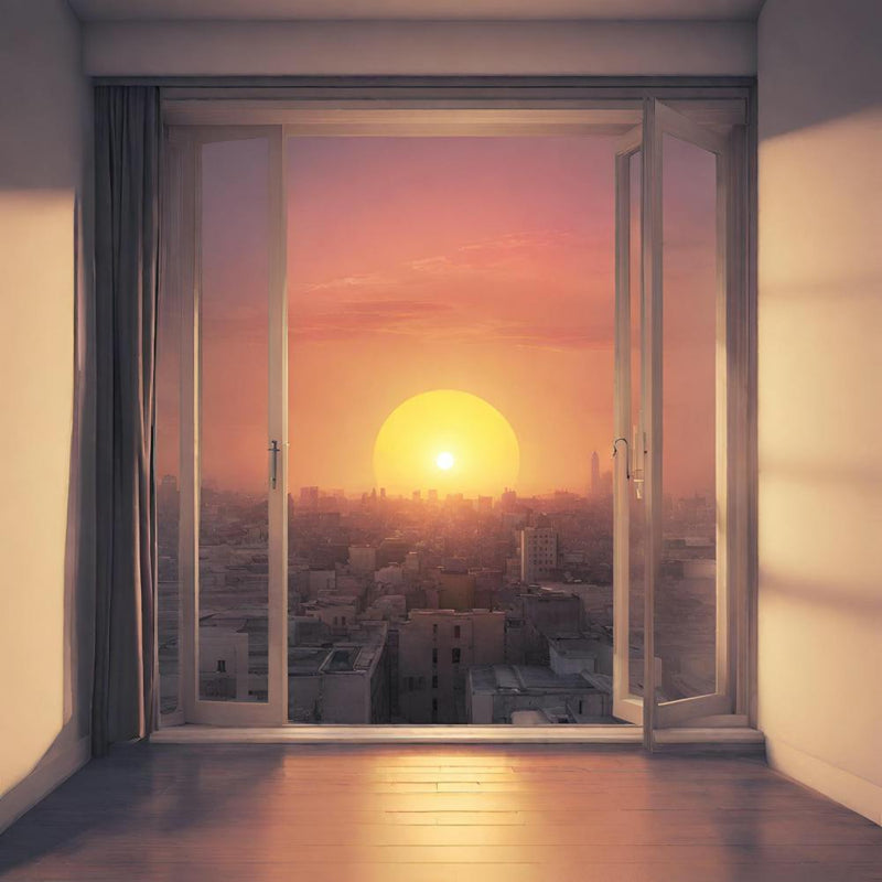 Lever de Soleil d'une Fenêtre Ouverte
