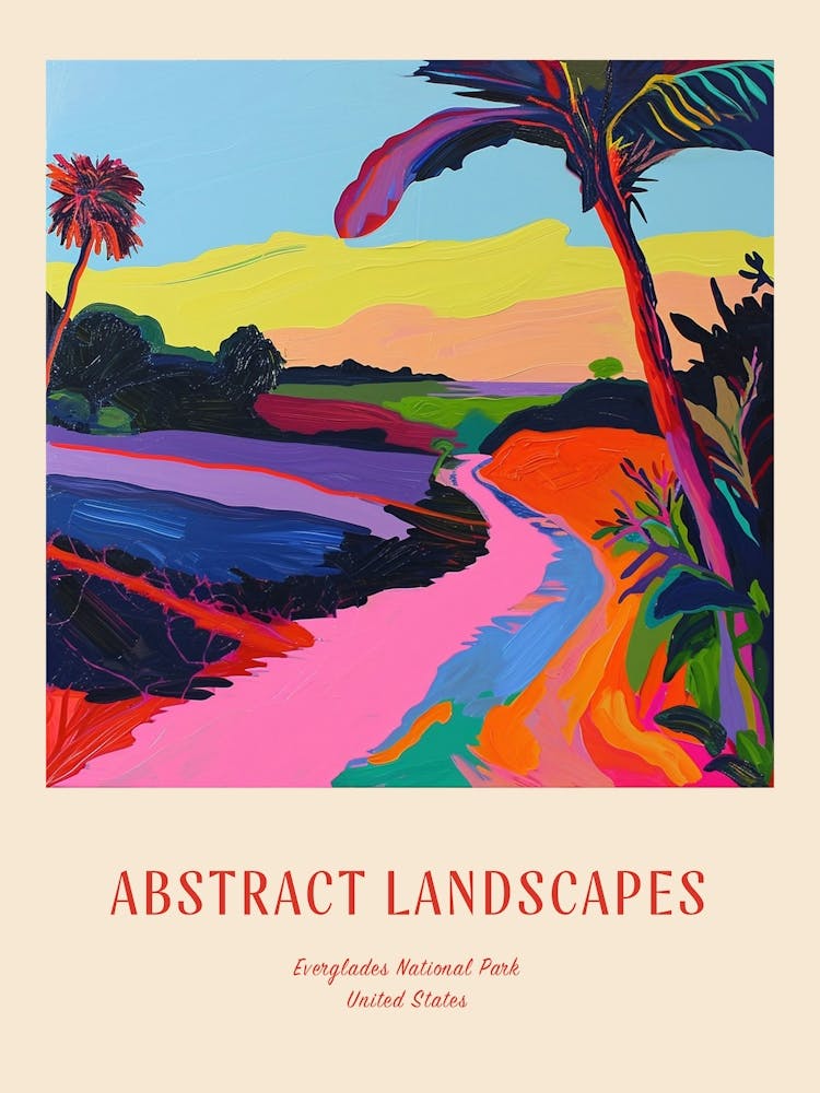 Farbenfroher Abstrakter Everglades National Park Usa 3 Poster