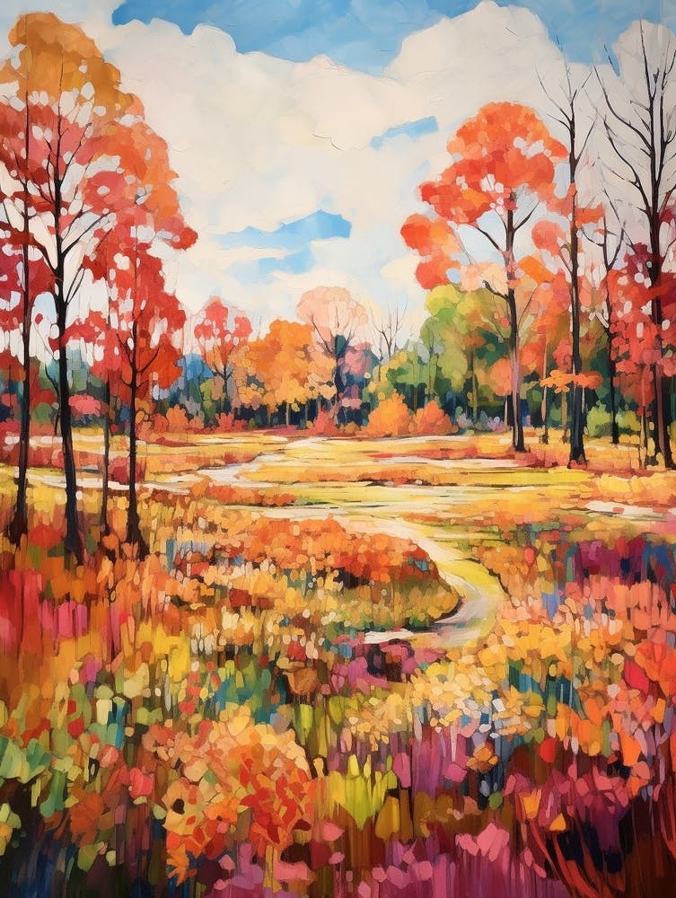 Autumn Gardens Painting Bernheim Arboretum And Research Forest 1