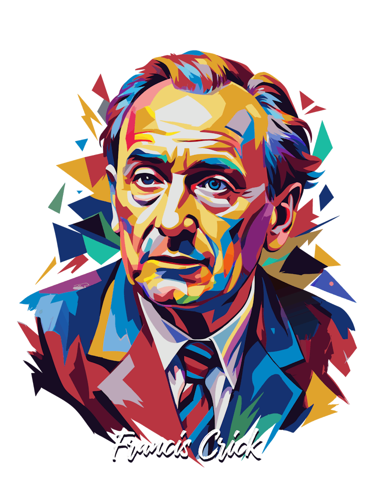 Francis Crick 01 Portrait WPAP Pop Art