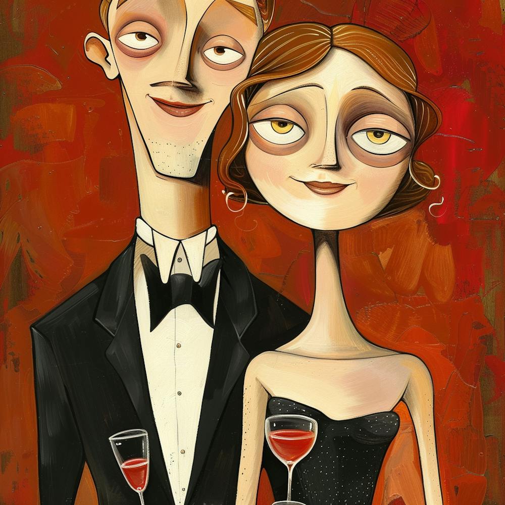 Couple Holding Glasses Of Wine
