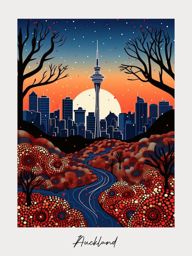 Poster Of Auckland, Illustration In The Style Of Pop Art 1