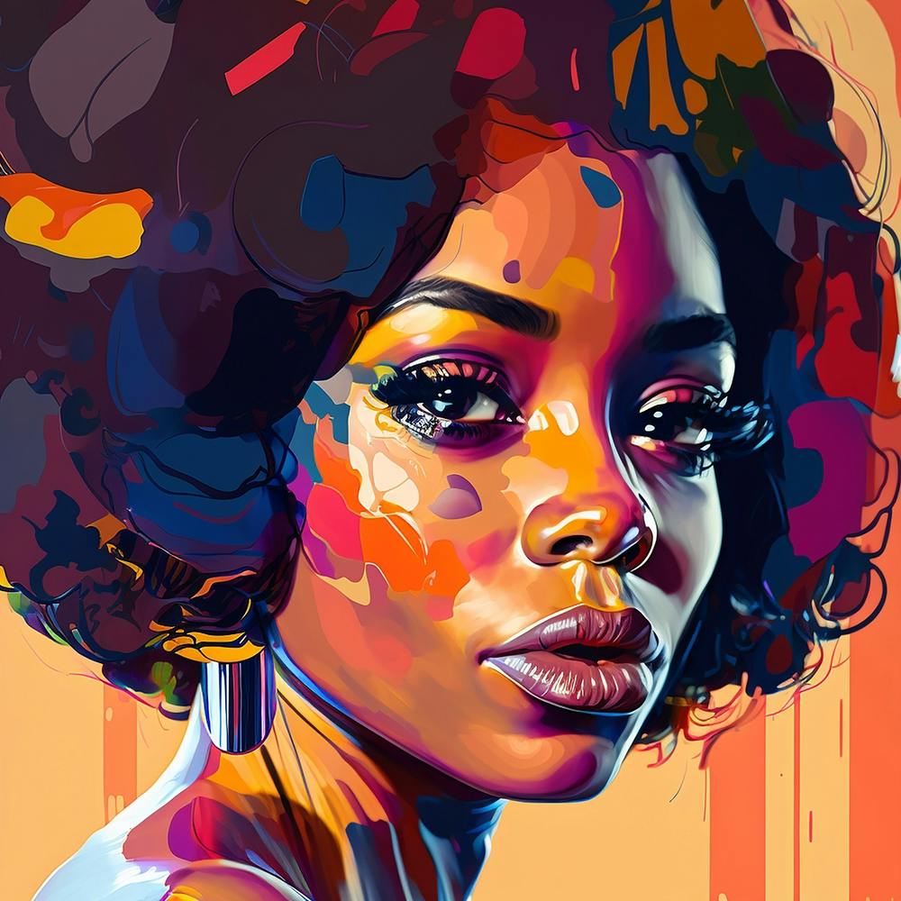 Afro Motown Beauty Fine Art Style Portrait, Disco 70's 4