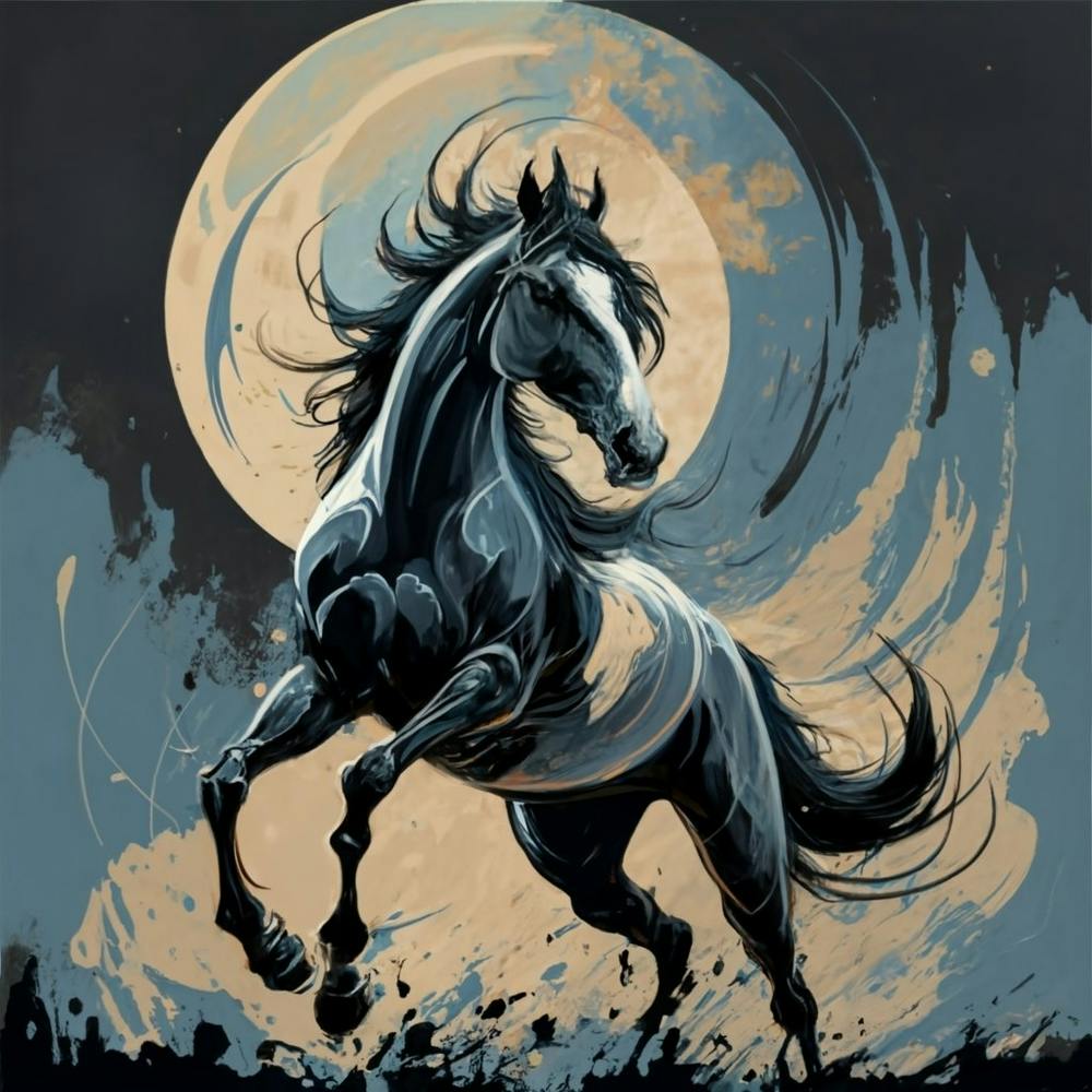 Horse In The Moonlight 1