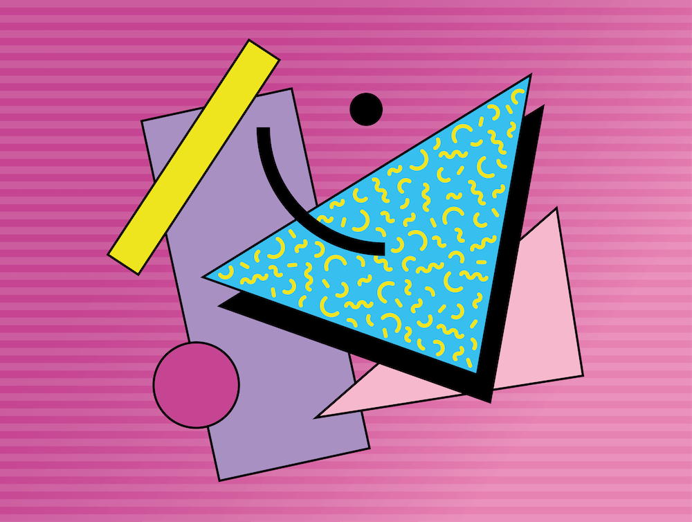 Memphis Pattern Retro Dreamwave 80s Vintage Pink Shapes Artwork