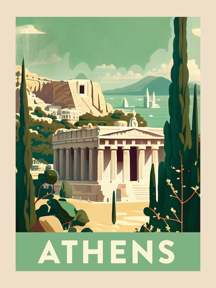 Athens Vintage Travel Poster