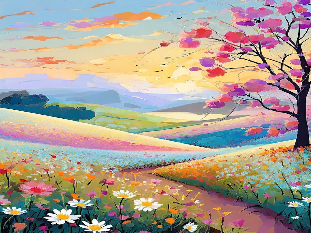 Sunset In The Countryside