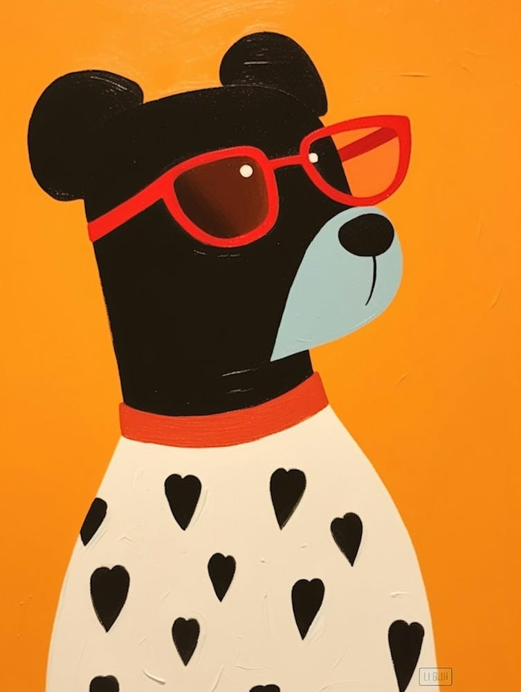 Petit Ours Portant des Lunettes de Soleil