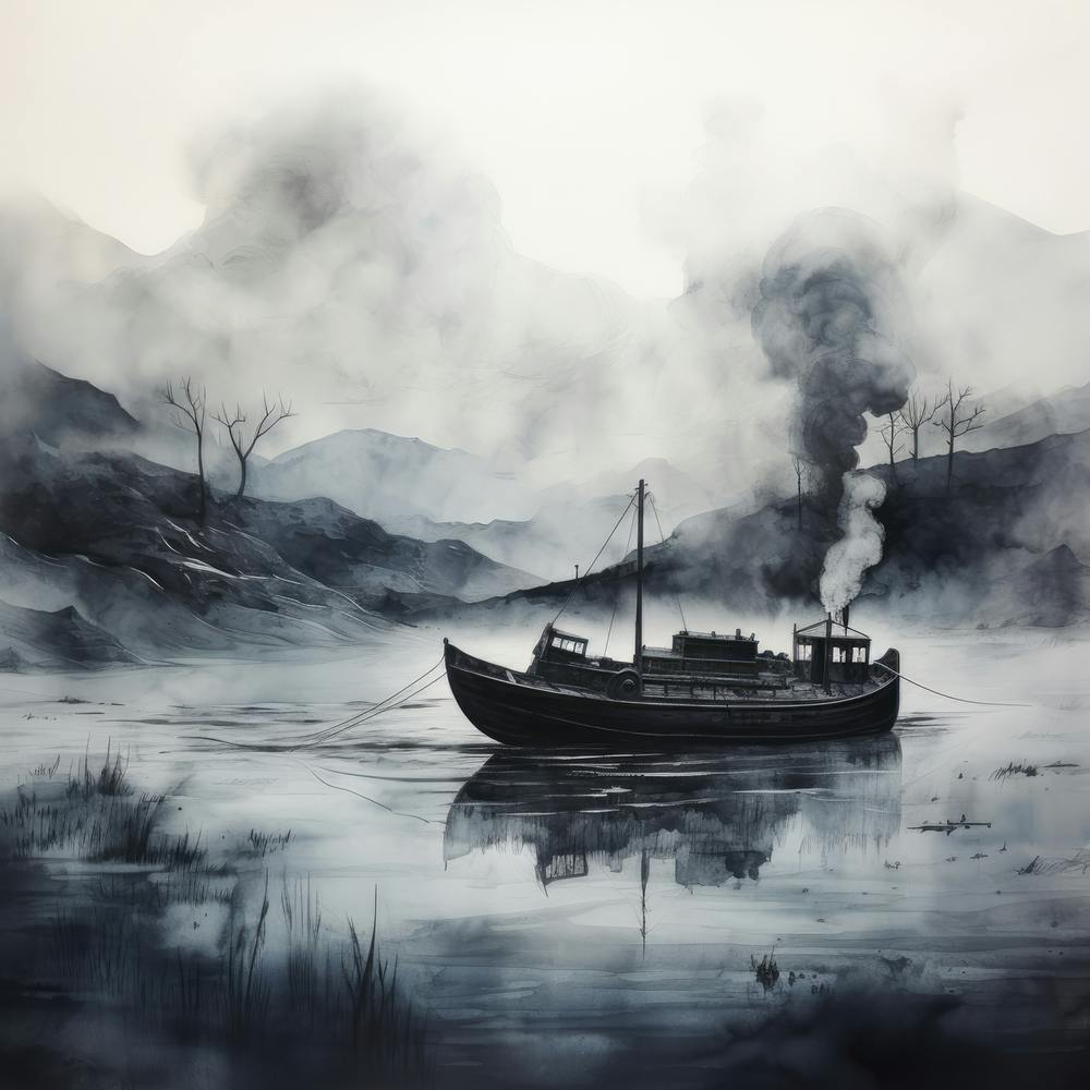 Bateau Dans Le Brouillard