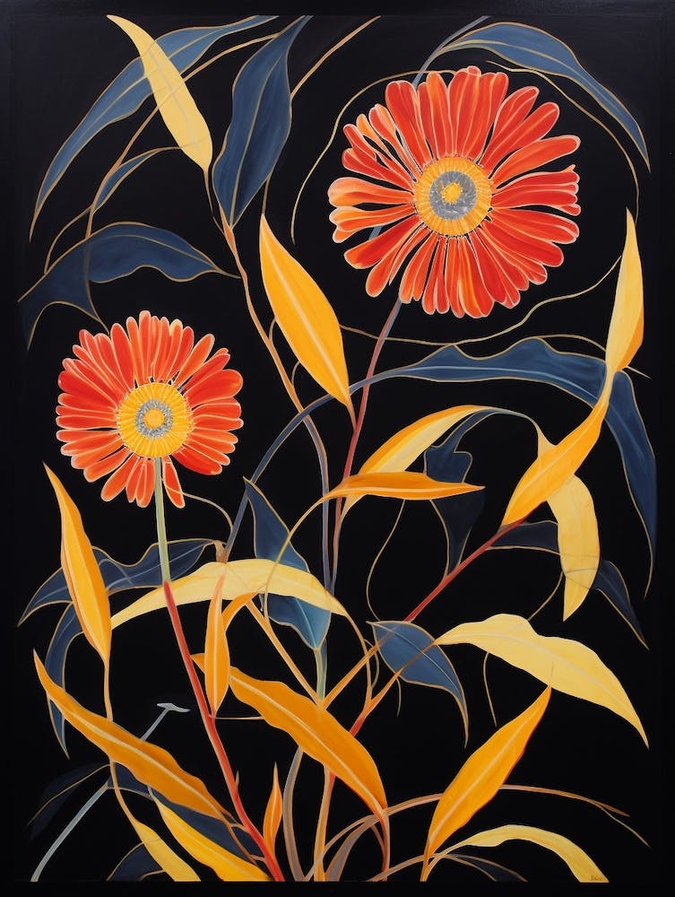 Gaillardia 2 Hilma Af Klint Inspired Flower Illustration