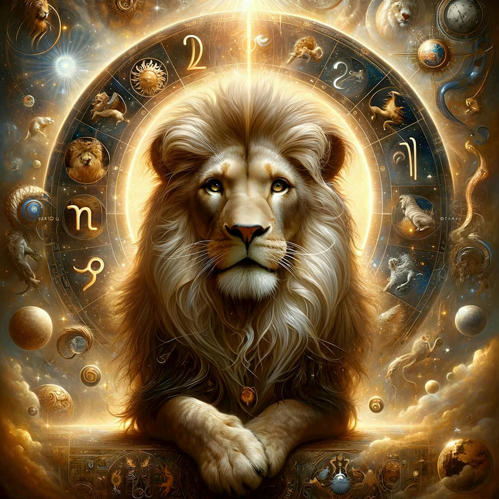 Regal Echoes of Leo: A Surreal Astrological Vision