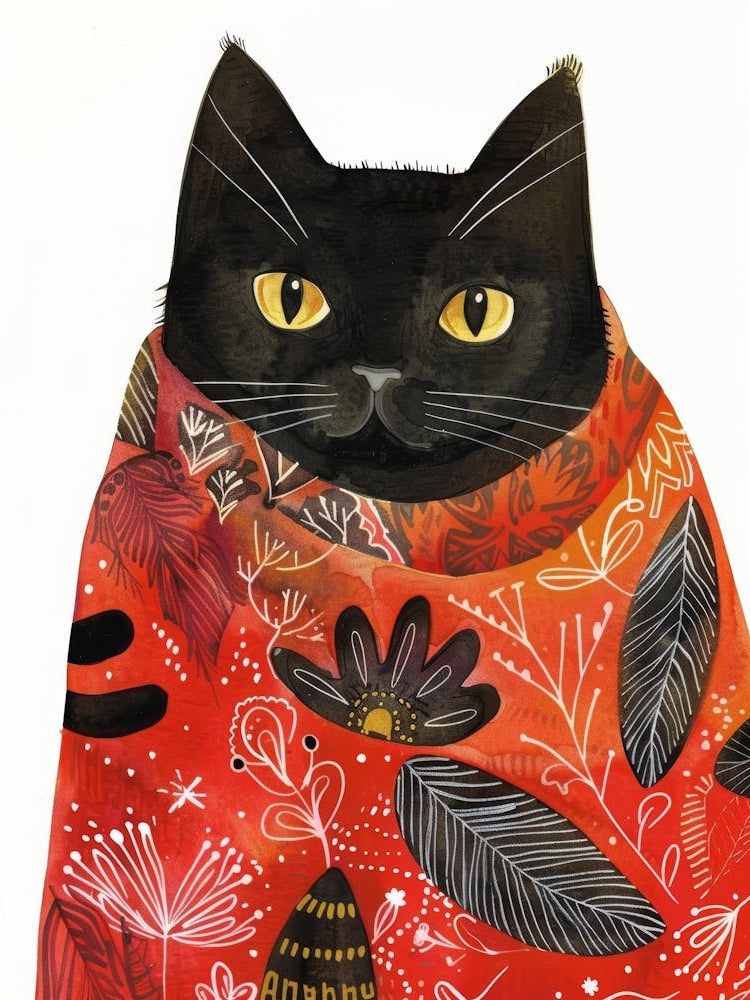 Black Cat In Scarf 5