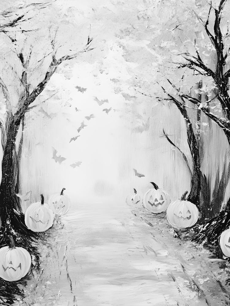 Black And White Halloween Pumpkins