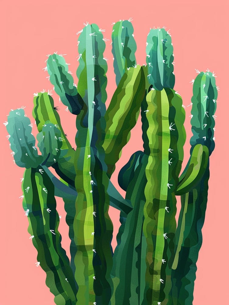 Devils Tongue Cactus Minimalist Abstract 2