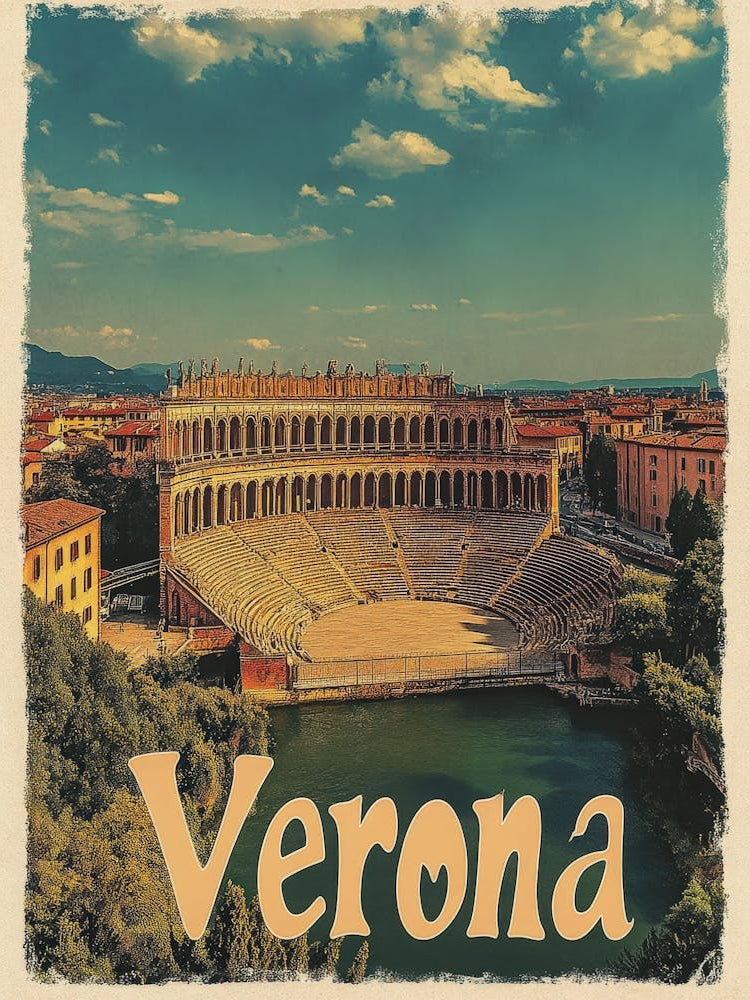 Aihrgdesign A Vintage Travel Poster Of Verona 3