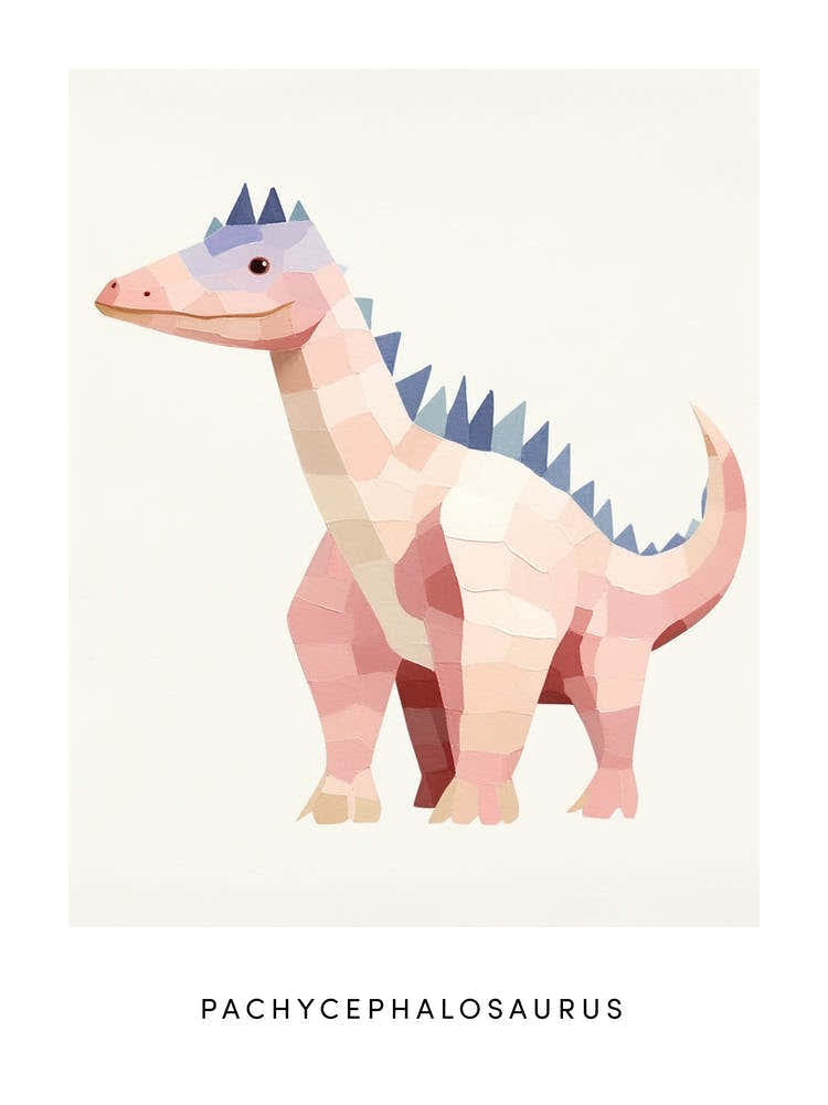 Nursery Dinosaur Art Pachycephalosaurus 2 Poster