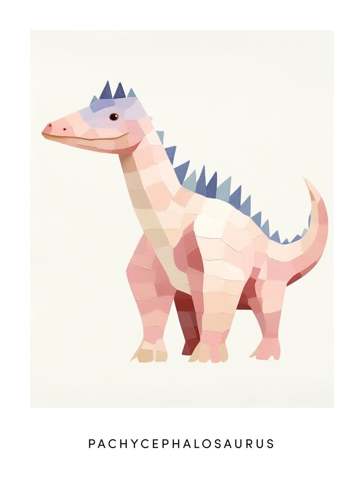 Nursery Dinosaur Art Pachycephalosaurus 2 Poster