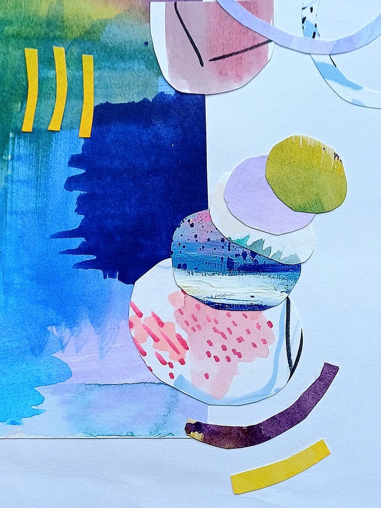 Abstract Collage Painting Funky