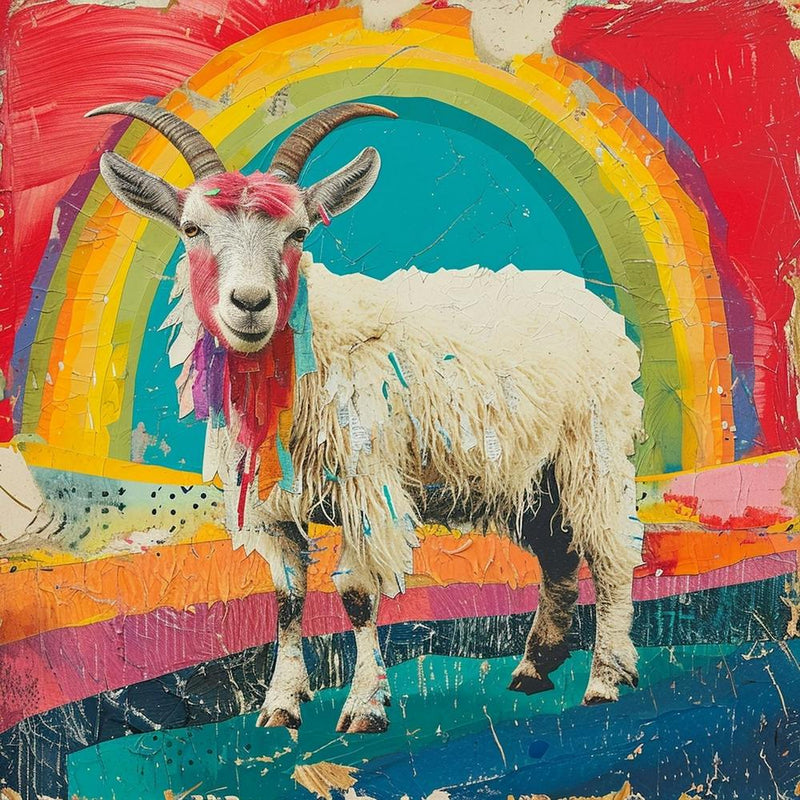 Kitsch Rainbow Goat Collage 1
