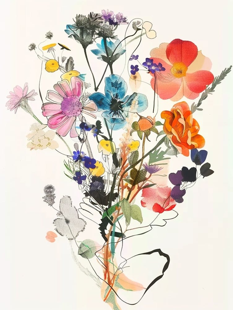 Prairie Clover 2 Collage Flower Bouquet