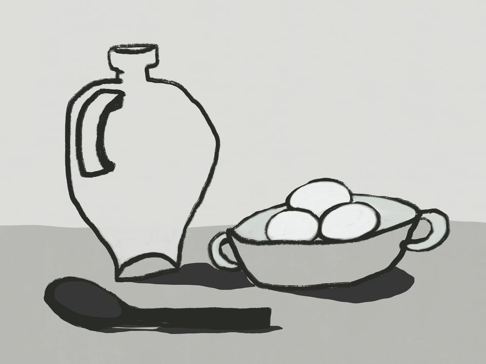 Eier und Löffel