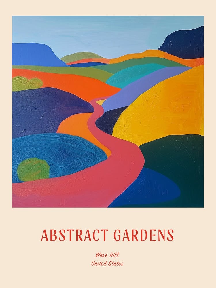 Jardins Colorés Wave Hill USA - Poster Rouge