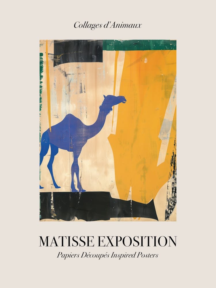 Chameau 2, Affiche d'animaux d'exposition inspirée de Matisse