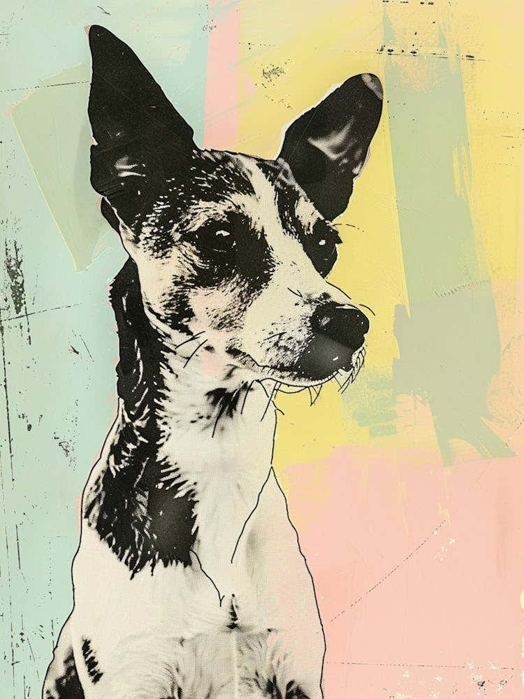 Toy Fox Terrier Dog Pastel Illustration
