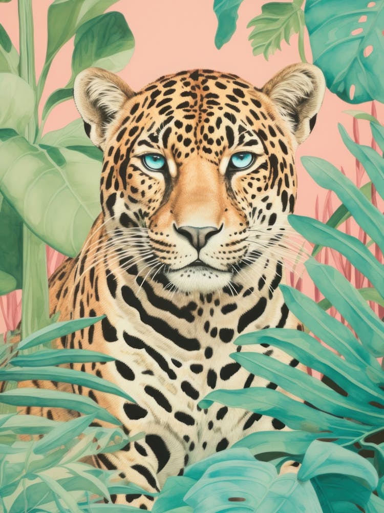 Tiger In The Jungle Tropical Print