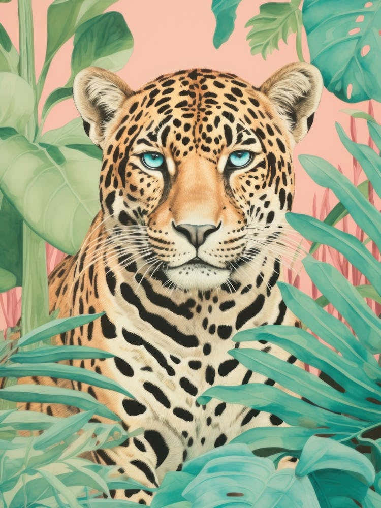 Tiger In The Jungle Tropical Print