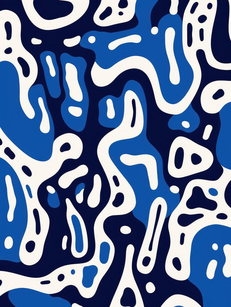 Abstract Blue And White Pattern