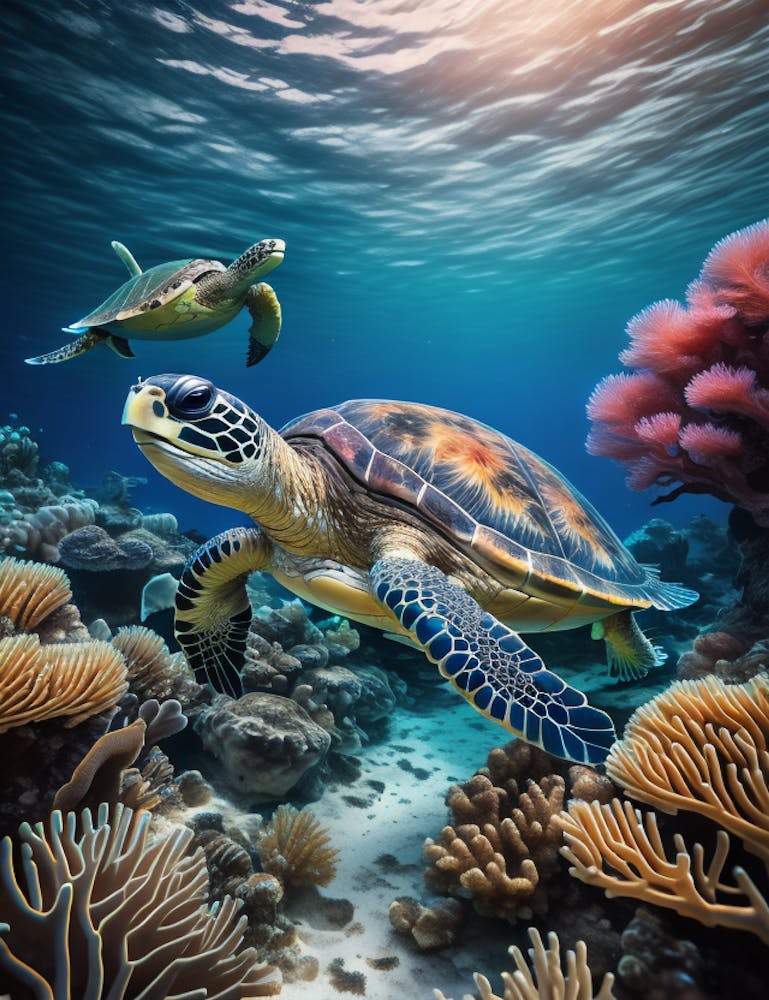 Sea Turtles And Coral Reefs