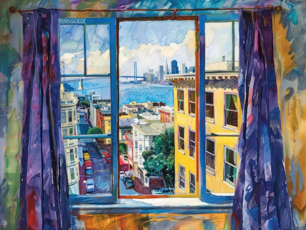 San Francisco From The Window View Painting 1